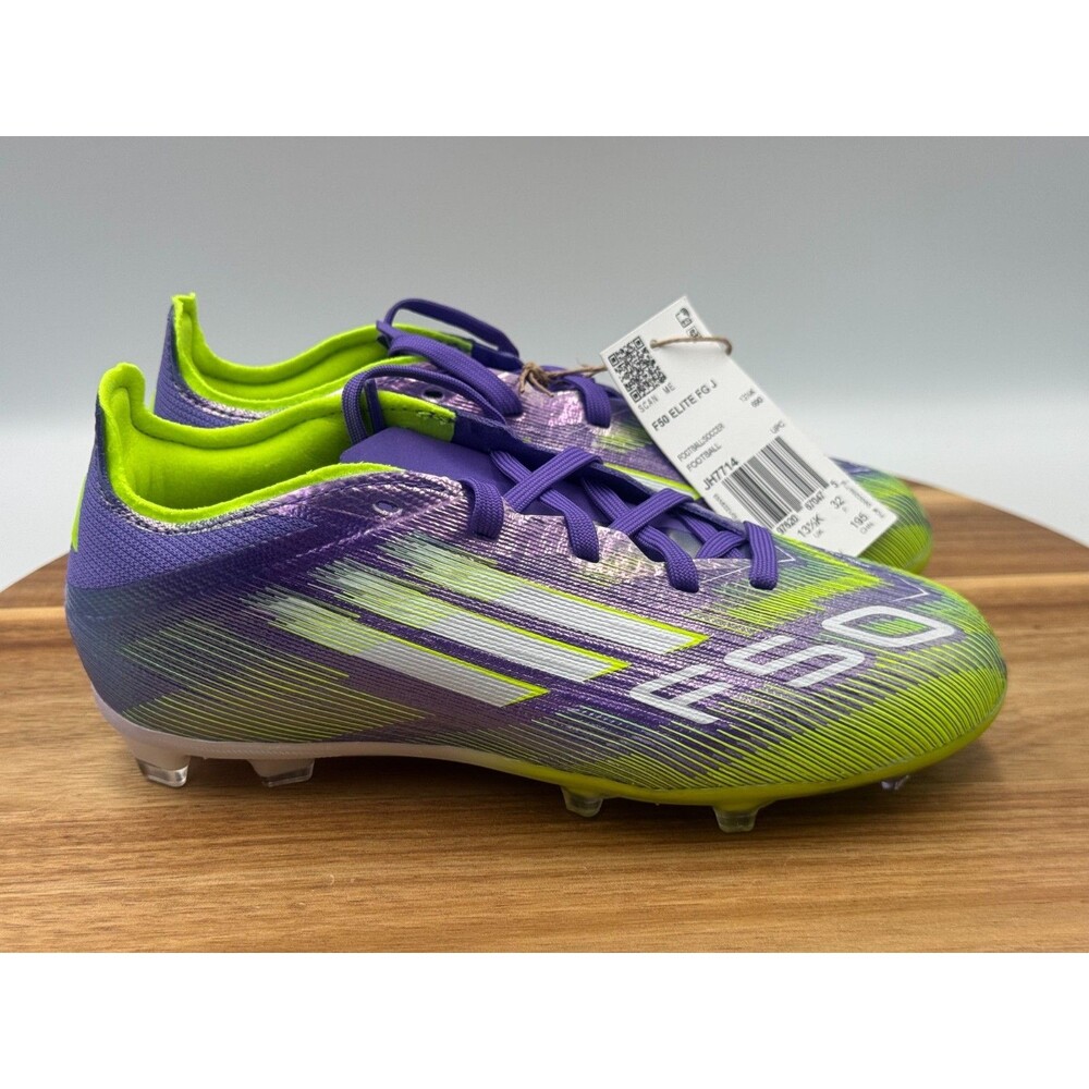 ADIDAS F50 Elite LL FG J Youth Soccer Cleats Purple/Volt JH7714 US Size 1
